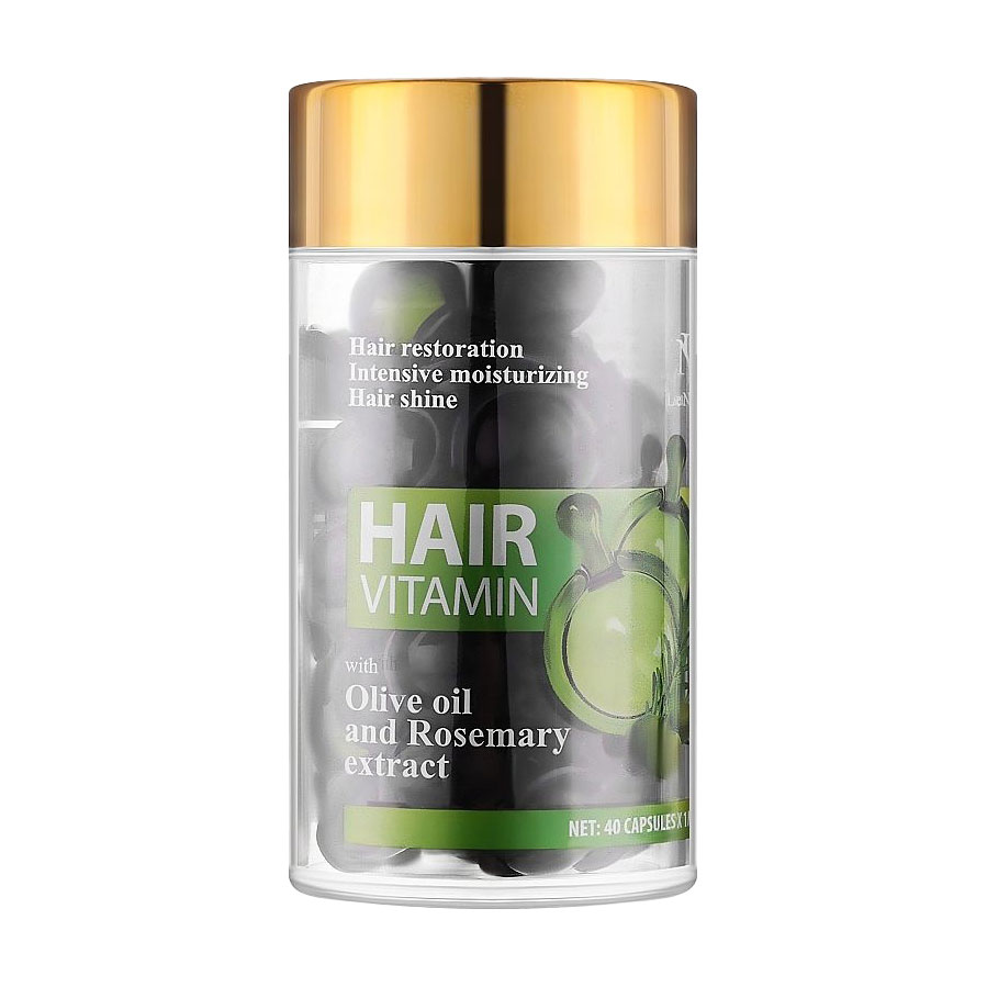Вітаміни для волосся LeNika Hair Vitamin з оливковою олією та екстрактом розмарину, 40*1 мл